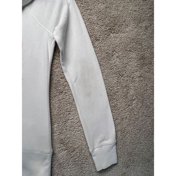 Victorias Secret White Zip Up Hoodie Sweatshirt Pink Sequin Angel Wings 2014 - Picture 11 of 12